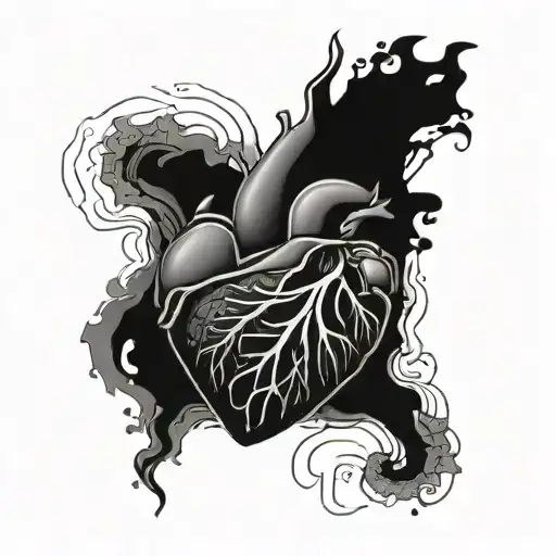 Sygilism Heart Thin Line Detailed
