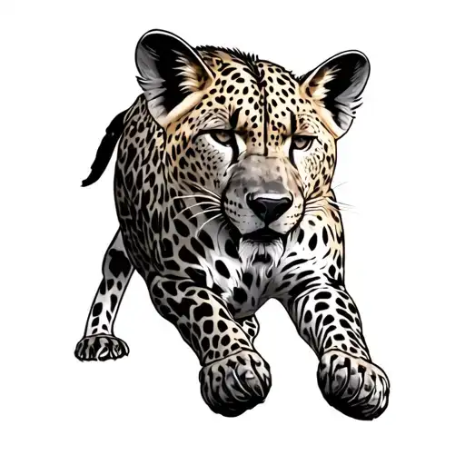 Leopard Figthing A Hyena