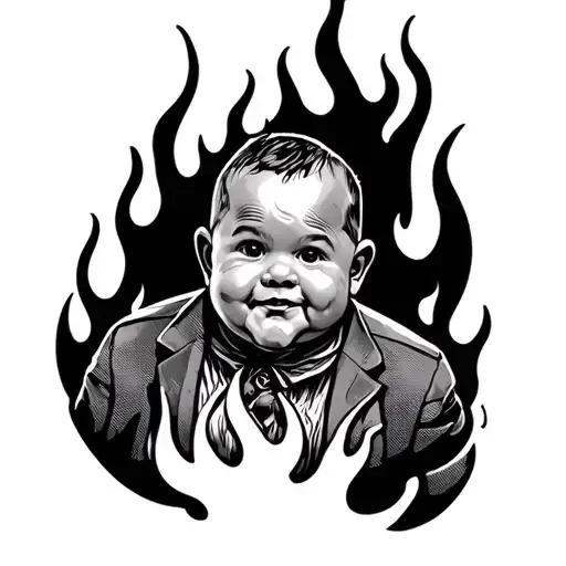 Big Boy Outlined In Flames