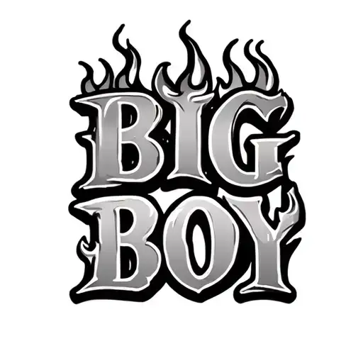 Big Boy Letters Outlined In Flames