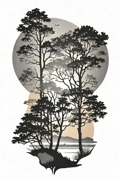 Lille Trees Colors Sunset