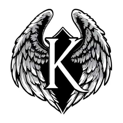 Angel Wing With The Letter K