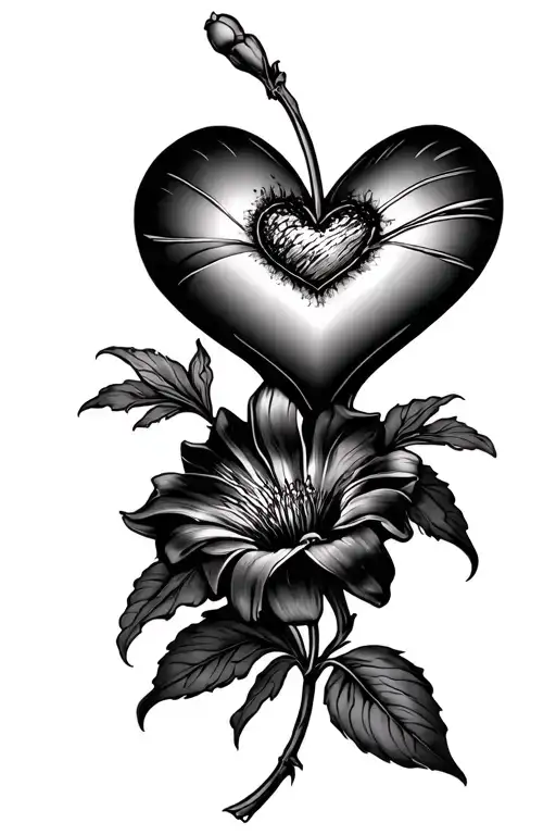 Alcatraz And Heart Flower