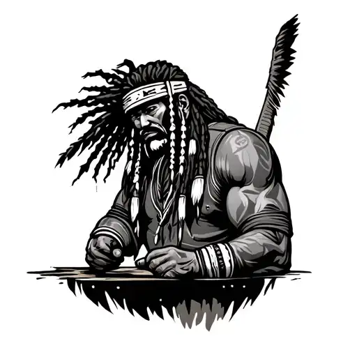 Dread Native American Plumber Fixing