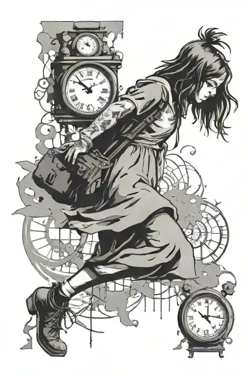 Banksy Girl With Dissolving Clock