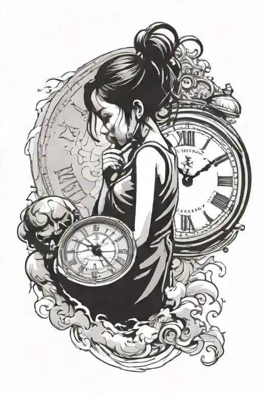 Banksy Girl With Dissolving Clock