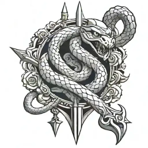 Snake And Sword Wrapped