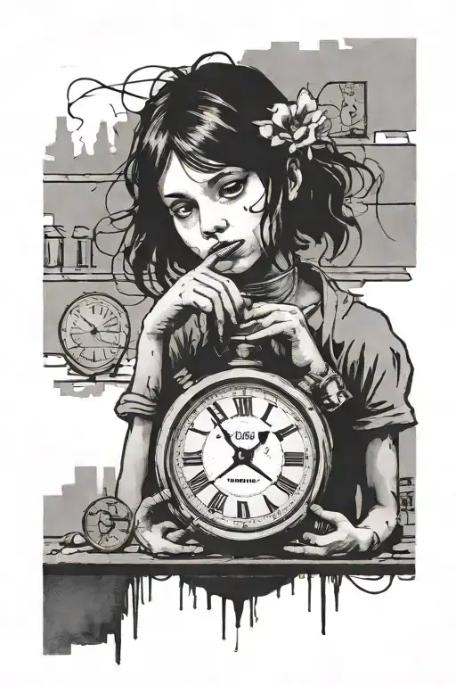 Banksy Girl With Dissolving Clock