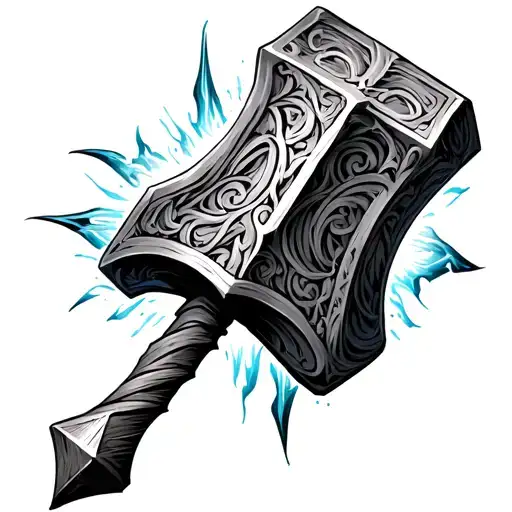 Thors Hammer With Yggrasill