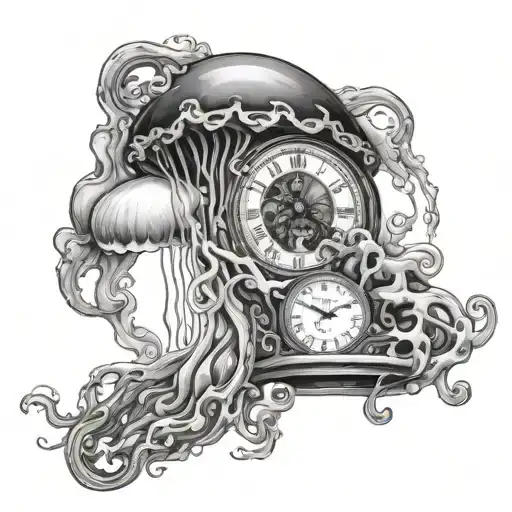 Big Jellyfish And One Melting Clock