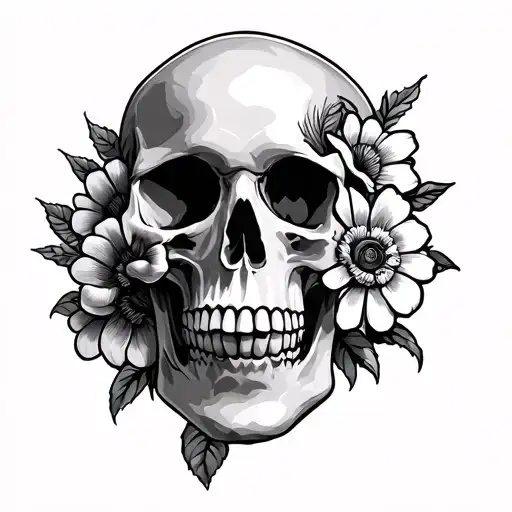 Skull With Flowers