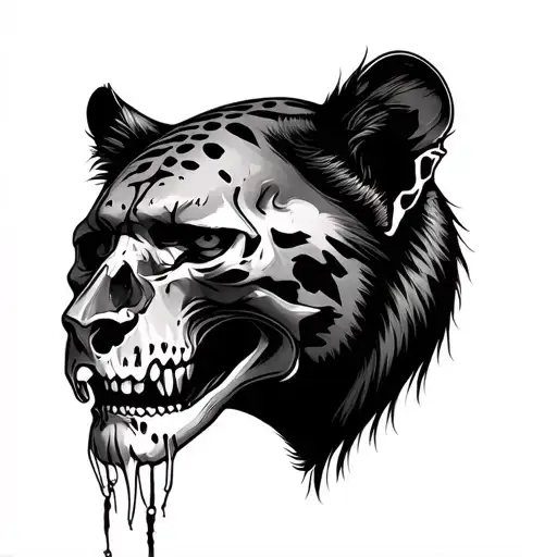 Realism Mexican Warrior Panther Skull