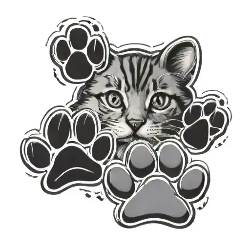 Cat And Dog Paw Print