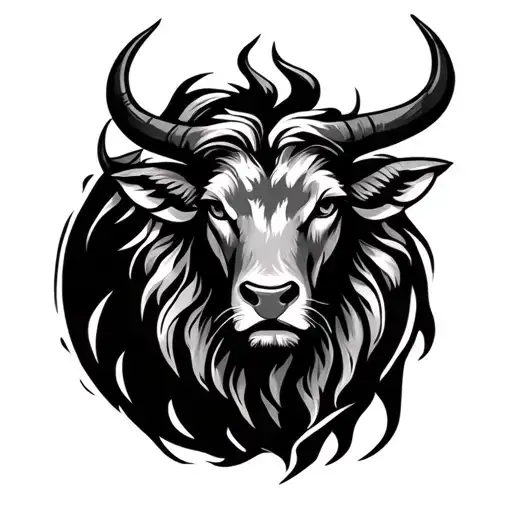 Fire And Earth Element Symbol With Taurus And Leo Sign