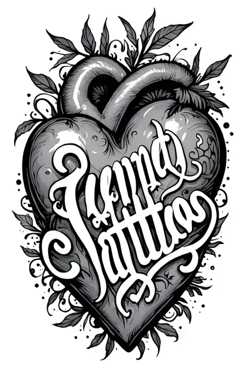 Text And Heart Surrounded