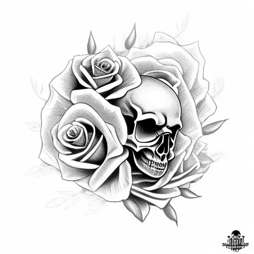 Skull With Roses