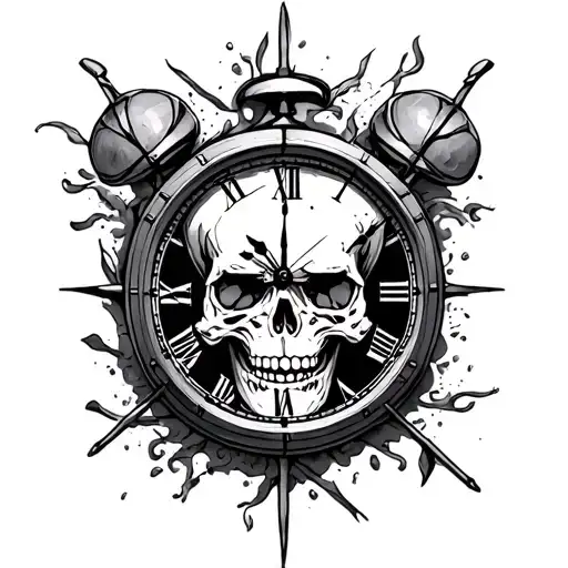 J K Clock Skull Kross