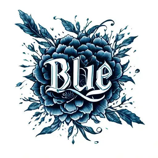 Blue Haze In Caligrafic Letters