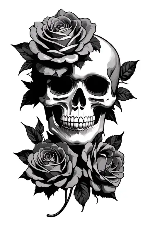 Calavera With Rosas Around