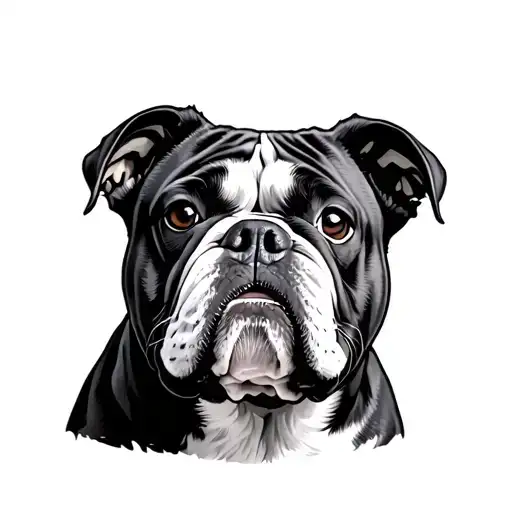 English Buldog Color Black White