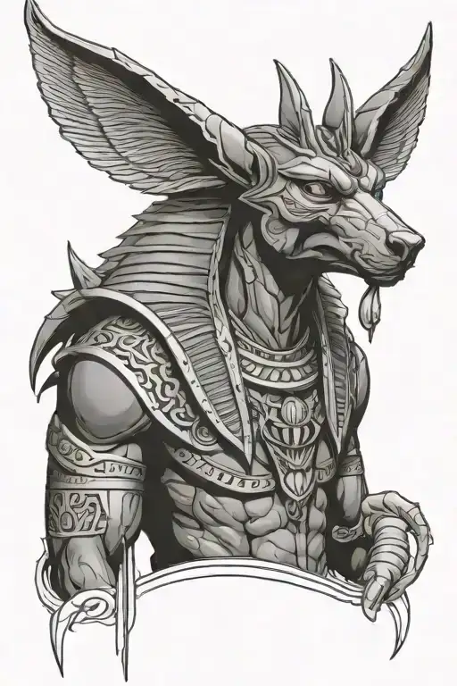 Egyptian God Anubis Holding