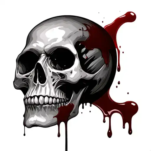 Skull Shadow And Blood