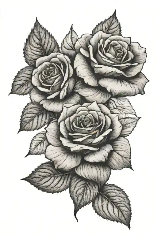 Rose And Hortensia Flower