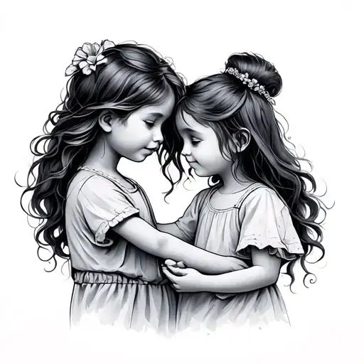 Daughter And Son Holding Hands