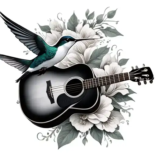 Hummingbird And Acoustic Guitar