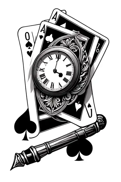 Clock And Playing Card Sleeve