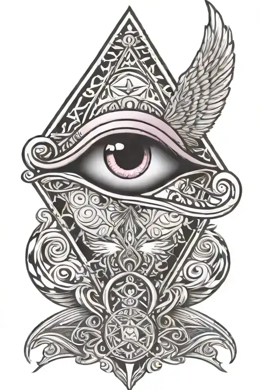 Pink Cross Scales And Eye Of Horus