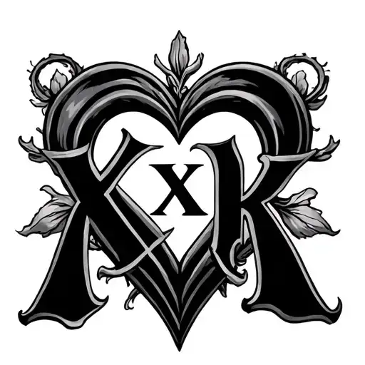 Initials Kxk In A Heart