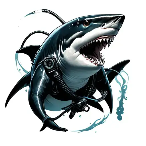 Diver With Shark