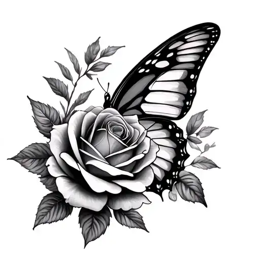 Butterfly And Rose