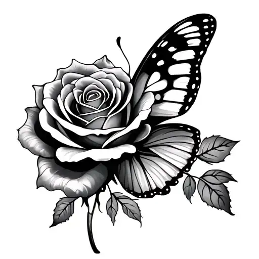 Butterfly And Rose