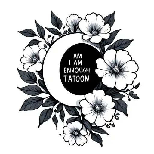 Semi Colon With Flowers And I Am Enough