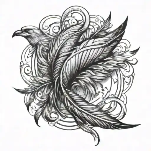 Feather Bird Infinity Symbol
