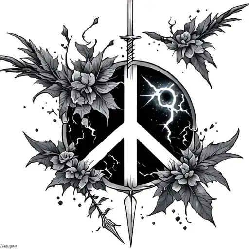 Peace And Lightining Storm And Anduril Shord And Nature