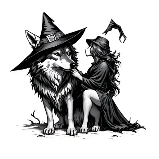 Wolf Protecting A Witch