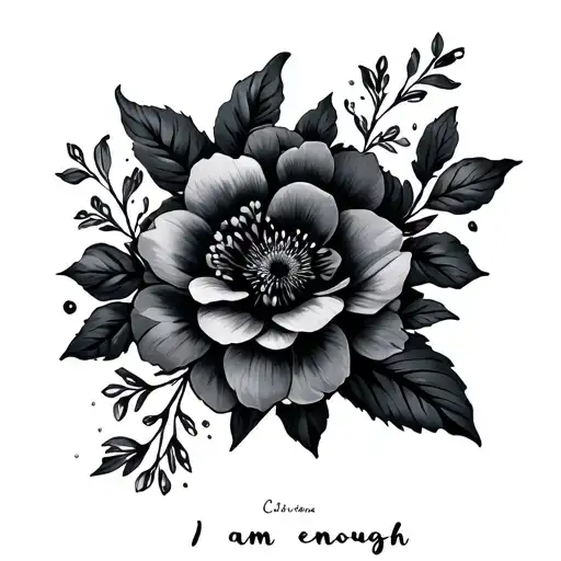 Semi Colon With Flowers And I Am Enough