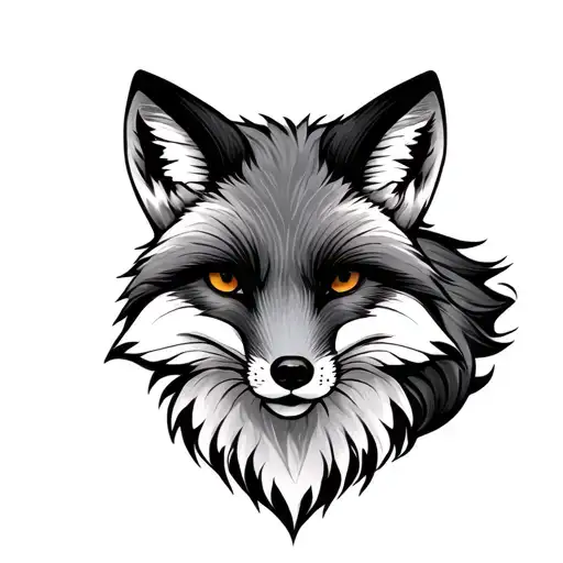 Fox Tatoo For Neck Back