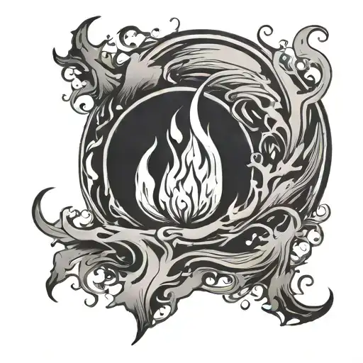 Small Flame Contained Within A Black Circle