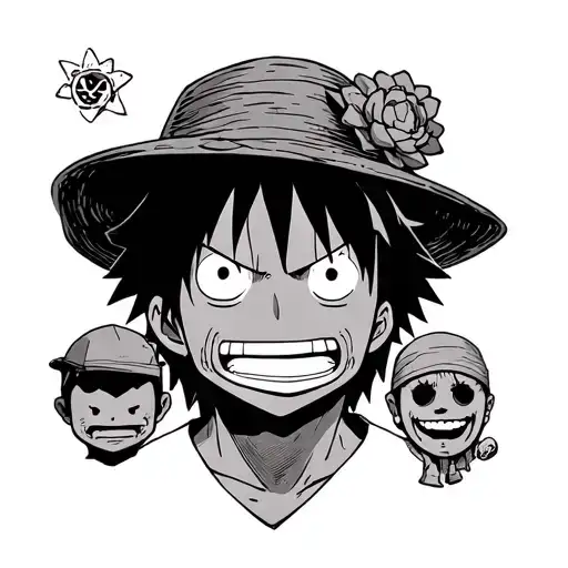 Distinctive Objects Alluding To Each Of The Members Of Luffy's Crew And Luffy's Hat
