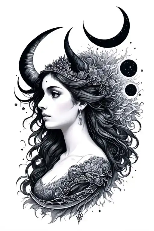 Luna Goddess Celestial Moon Phases Taurus