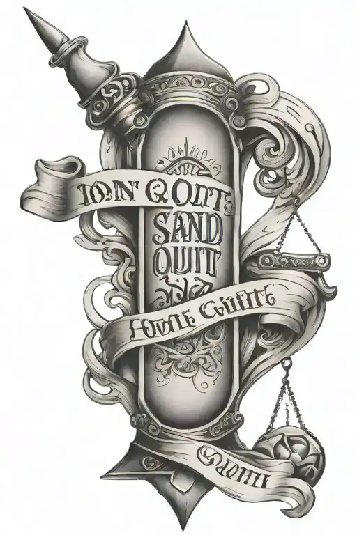 The Sand Hourgalss With The Quote Dont Quit Where Nt And Qu Is Cut