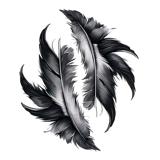 Two Feathers In Circular Formation