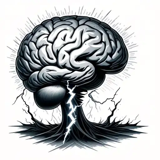 Lightning Strike Storm Cloud Brain