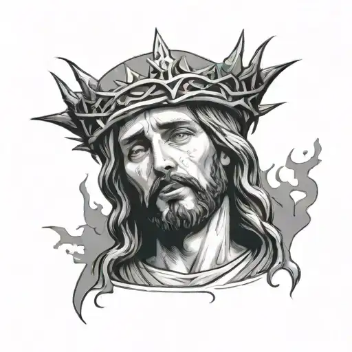 Jesus With Thorn Crown Sweating Bleeding Lifelike