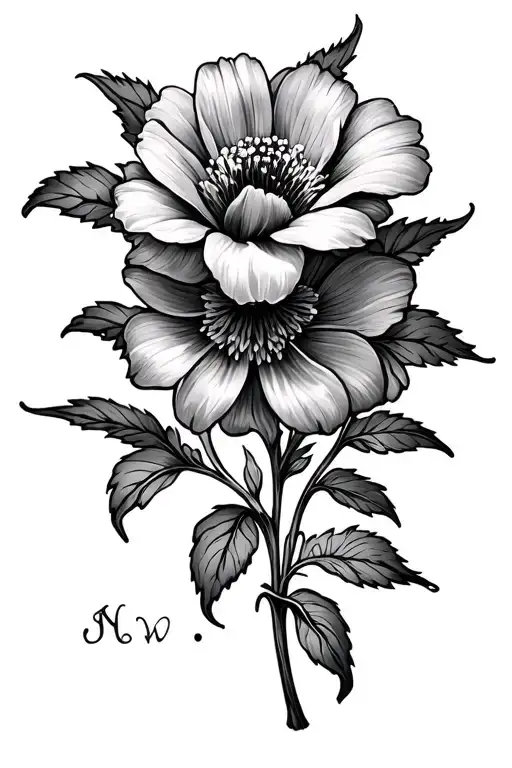 Flower And Names Written
