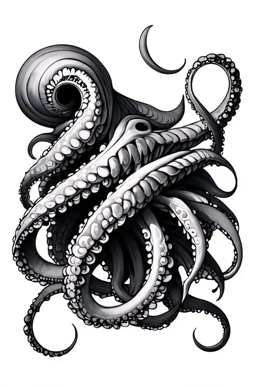 Geometric Nautical Back Tentacle